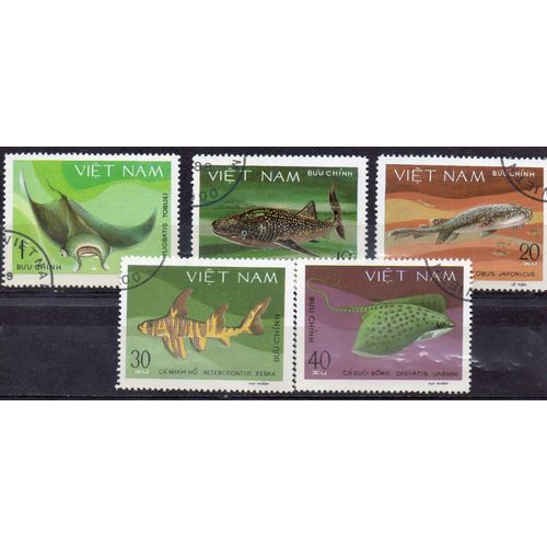 Vietnam Timbres Animaux : Les Poissons