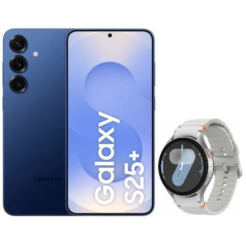 Samsung Galaxy S25+ 512 Go Bleu Nuit + Montre Connectée Samsung Galaxy Watch7 - Boîtier 44 mm avec bracelet sport caoutchouc taille M/L - Argent - Bluetooth
