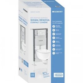 Pack Bâti-support Duofix autoportant - plaque et cuvette suspendue Renova carénée GEBERIT