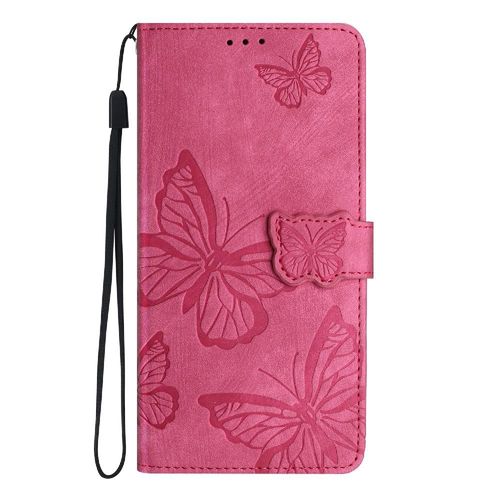 Flip Étui Pour Huawei P10 Papillon Fermeture Magnétique Titulaire De Fentes Pour Cartes Portefeuille Cuir Pu - Rouge