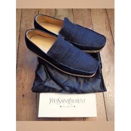 Mocassins/ Espadrilles Bleu Jean- Pointure 41- Yves Saint Laurent Rive Gauche