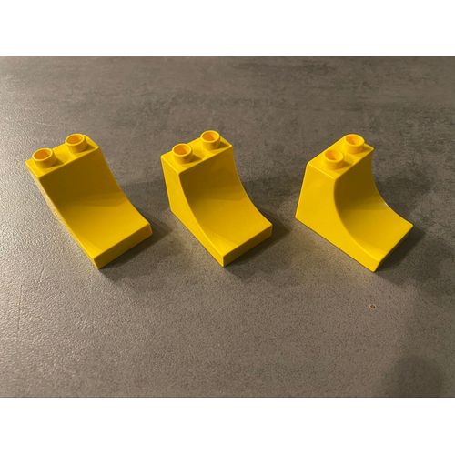 Lot de 3 LEGO DUPLO jaune incurvés 2301