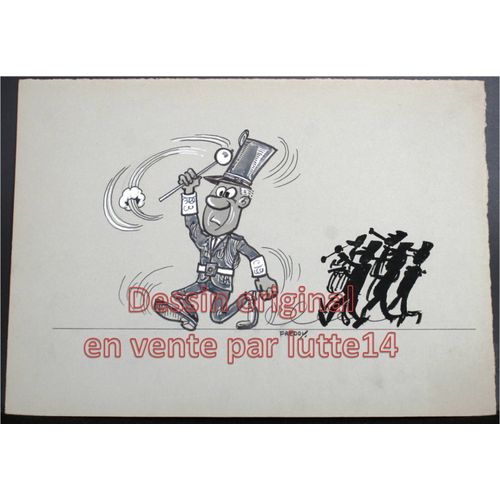 Dessin Presse Original - Humoristique - Fanfare Orchestre (Freddy, Dessinateur Belge Années 1970-1980) -11