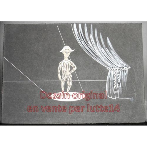 Dessin Presse Original - Humoristique - Arlequin (Freddy, Dessinateur Belge Années 1970-1980) -16