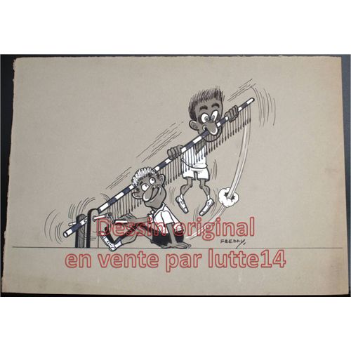 Dessin Presse Original - Humoristique - Sortifs Course (Freddy, Dessinateur Belge Années 1970-1980) - 17