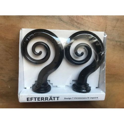 PAIRE EMBOUTS TRINGLE RIDEAU FER FORGE