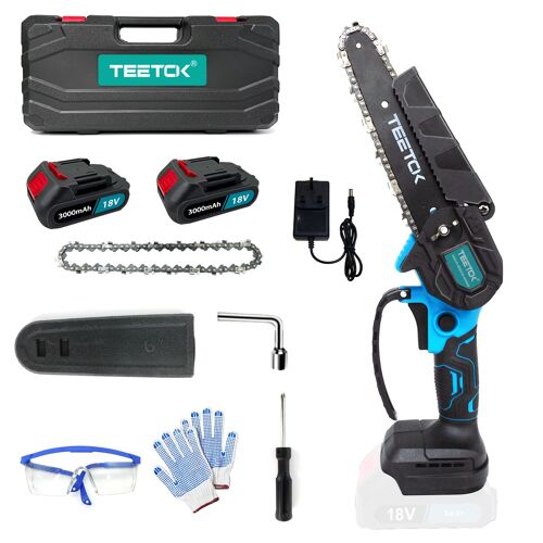 Alternative à la tronçonneuse à batterie de 6 pouces pour Makita duc101z scie à fourche à batterie, 'exploitation forestière et l'abattage d'arbres (2 x 3000mah batterie)