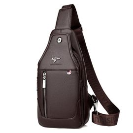 Sac Bandoulière Homme Cuir PU – Sac Poitrine Grande Capacité iPad 7,9" | Sacoche Épaule Sport Voyage Quotidien Élégant et Pratique Marron
