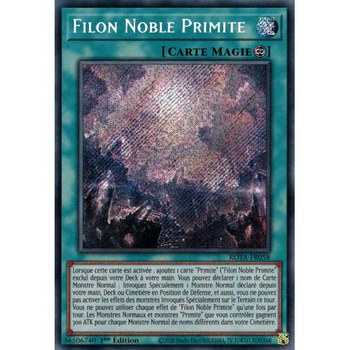 Yu Gi Oh ! Filon Noble Primite Rota-Fr058 Secret Rare En Français
