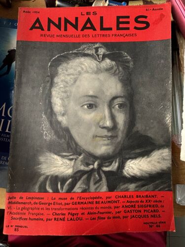Les Annales. Revue Mensuelle Des Lettres Françaises. Aout 1954 Nouvelle Série N°46 .