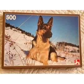 Puzzle 500 Pieces- Chien Dans La Neige - Marque / Nathan- Format= 36x49,5 Cm-