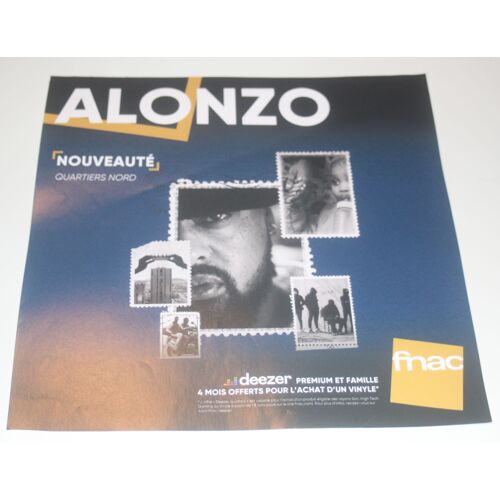 Rare Plv 30x30cm Souple Papier Glacé Alonzo Quartiers Nord Rap / Magasins Fnac