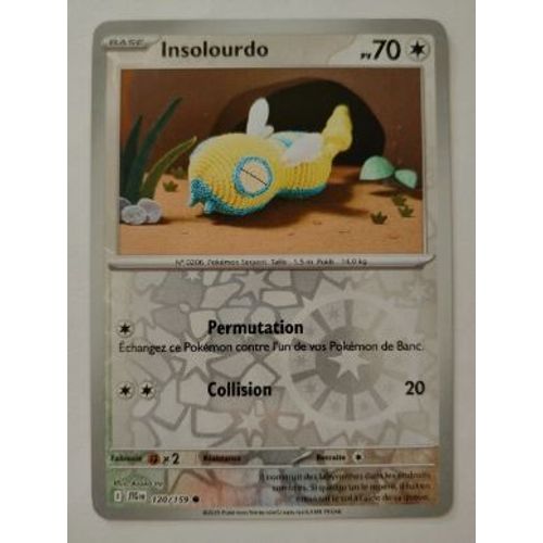 Pokémon Insolourdo 120 / 159 Reverse Aventures Ensemble Ev09