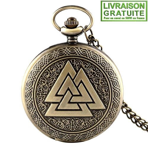 Montre Gousset Valknut Symbole Viking