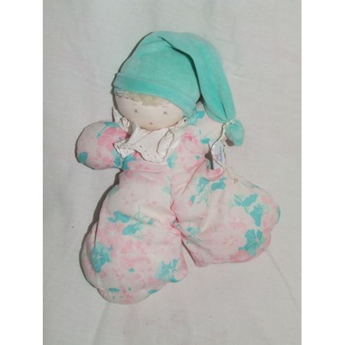 Poupee Lutin Moulin Roty Tissu Chiffon Rose Vert