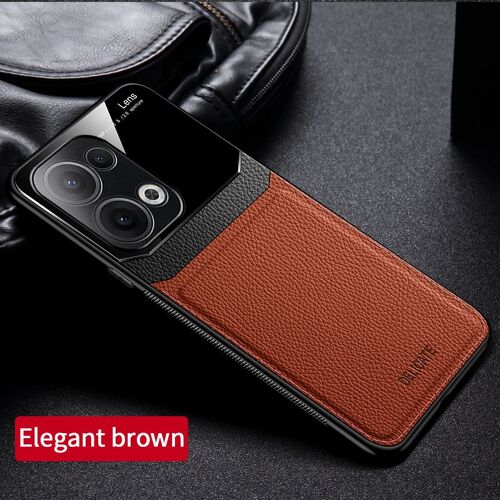 Coque pour OPPO Reno13 5G,Étui OPPO Reno13 5G protection des yeux,Étui rigide pour téléphone portable Business - Brun