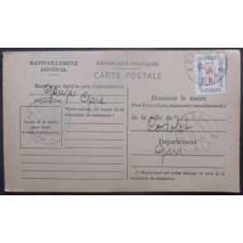 France Service N°15a Sur Carte De Ravitaillement De Gaujac (Gard) Pour Codolet (Gard)