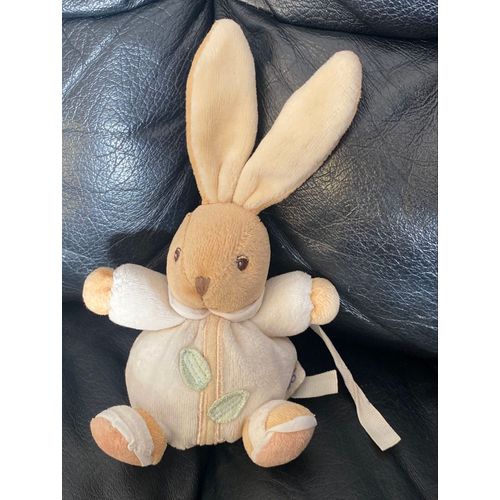 Mini Doudou Lapin Blanc Beige Feuille Pure Kaloo 12-18cm