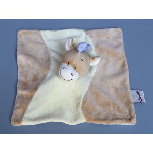 Doudou Cheval Plat Beige Bleu Bengy