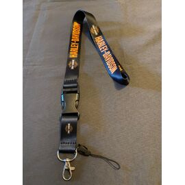 Cordon , Tour De Cou , Porte Clé Harley Davidson , Orange & Noir