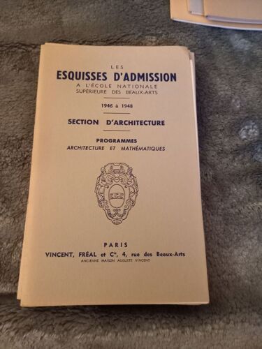 Les Esquisses D'admission À L'ecole Nationale Des Beaux-Arts, Section Architecture, 1946 À 1948, 1949 À 1951, 1952 À 1954, 1961, 1963, 1964, 1965, 19661967