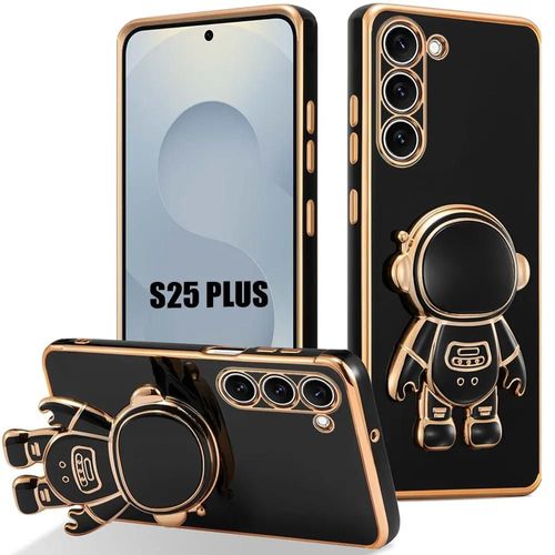 Coque Pour Samsung Galaxy S25 Plus (S25+), Protection Antichoc Avec Support Astronaute - Noir - E.F.Connection