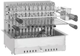 Barbecue charbon grilloir 56 cm inox + tournebroche