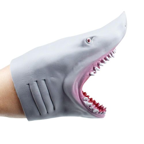 Marionnette à main de requin en plastique pour histoire TPR, gants de tête d'animal, jouets pour enfants, cadeaux modèles de jouets pour enfants