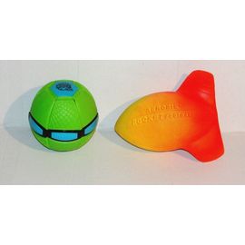 Aerobie Rocket Football Orange Balle En Mousse + Phlat Ball Jr Vert Bleu - Jeux De Plein Air A Lancer