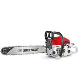 Tronçonneuse thermique essence, moteur 2 temps 61.2cc 3.6cv, lame 508mm, coupe 50,8cm, anti-vibration - Greencut GS610X