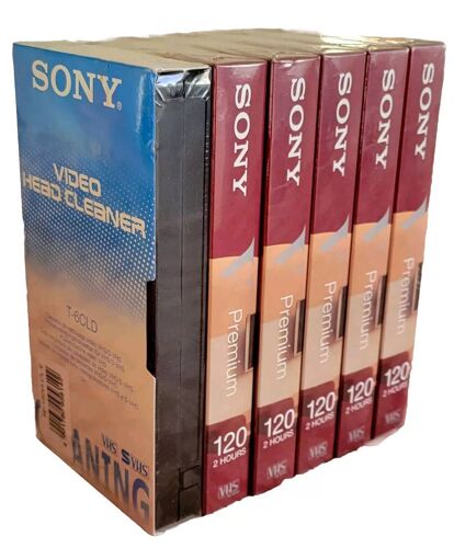 PACK SONY PREMIUM - 5 x VHS 120 mn + CLEANING