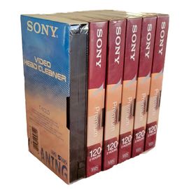 PACK SONY PREMIUM - 5 x VHS 120 mn + CLEANING