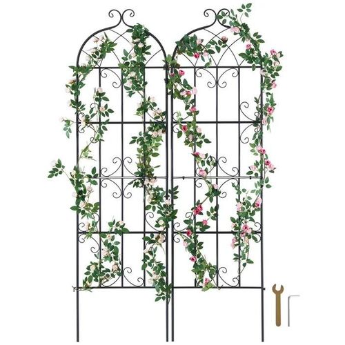 Treillis Jardin Pour Plantes Grimpantes-Vevor-51 X 180 Cm-Treillis Fleurs De Jardin En Métal Antirouille-Extérieur-2 Pcs
