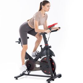 Vélo D'appartement Magnetique, Résistance Réglable De 0 À 100%, Silencieux, Avec Écran Lcd, Volant D'inertie Solide 6kg, Guidon Et Siège Réglables, Capacité De Charge 150 Kg