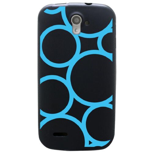 Coque Souple Pour Sfr Startrail 4 Avec Impression Motifs Ronds Bleus