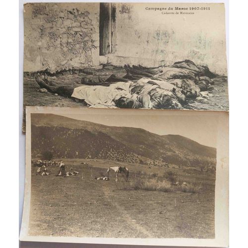 Lot De 2 Cartes Postales Du Maroc : Massacres Debut Du Vingtieme Siecle 1907