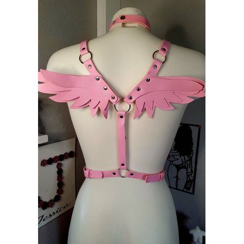 Harnais Rose Ailes Et Collier