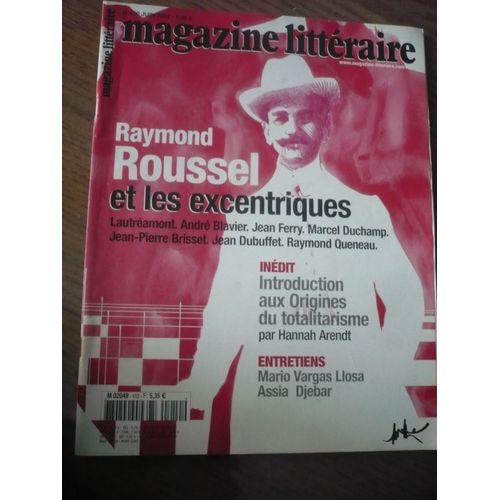 Magazine Littéraire N° 410 - Raymond Roussel Et Les Excentriques- Juin 2002 -