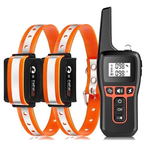 2 Colliers De Dressage Pour Chiens, 1000m Collier Anti-Aboiement Électronique Et Rechargeable, Collier Réglable Et Étanche Ip67 Avec 3 Modes Son Vibration Choc Pour Petit Moyen Grand Chien Orange