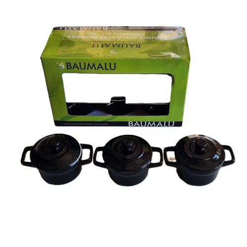 Lot De 6 Mini Cocottes Baumalu Céramique Diamètre 8cm Etat Neuf