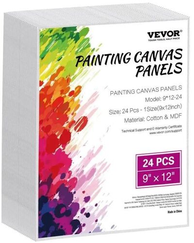 Toile À Peindre-Vevor-Lot De 24-229x305 Mm-Pour La Peinture Pour Croquis, Peinture Acrylique Et À L'huile, Aquarelle
