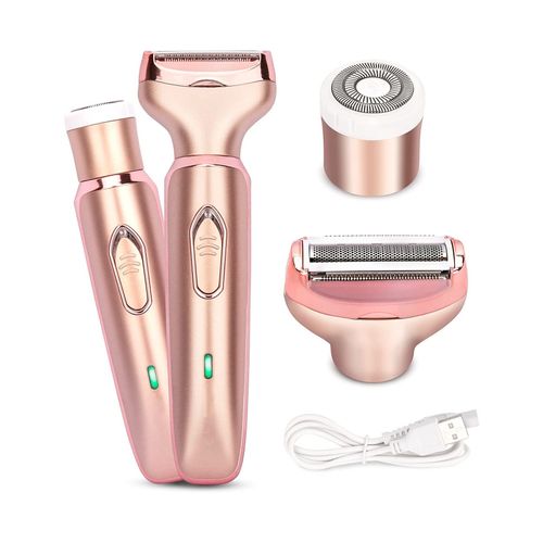 Rasoir Électrique 2 En 1 Indolore Pour Femme - Rasoir Et Tondeuse Étanches Pour Peaux Sensibles, Rechargeable Et Portable