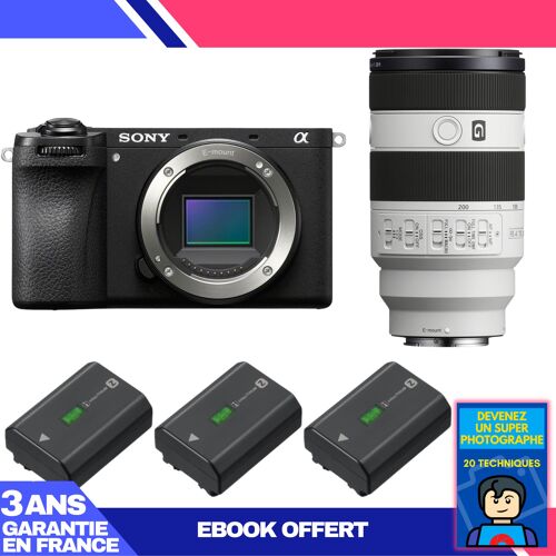 Boitier Sony A6700 + FE 70-200mm f/4 Macro G OSS II + 3 Sony NP-FZ100 + Ebook 'Devenez Un Super Photographe'