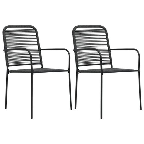 Chaises De Jardin Lot De 2 Corde En Coton Et Acier Noir