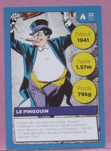 Carte De Jeu Collector Dc Comics N° 22 / 90 - Le Pingouin - Auchan - 2022