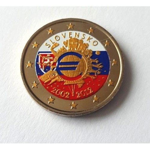Slovaquie 2012 - 10 Ans De L'euro - 2 Euros Commemorative Couleur Colored Color