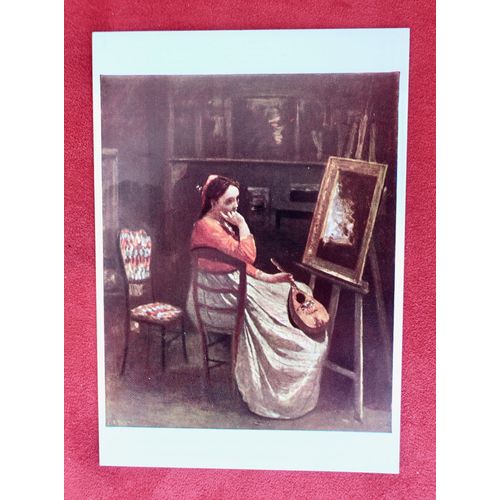 Carte Postale Jb Corot. Musée Du Louvre, Paris. Jean-Baptiste Corot (1796-1875) . The Studio. Cp Peinture, Tableau.