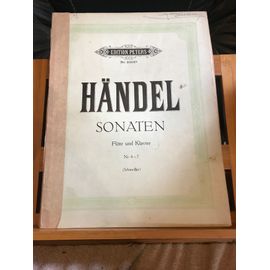 Handel / Haendel Sonates Flute Piano 4-7 Partition Peters 2018b Schwedler