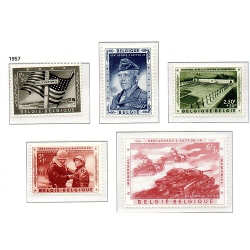 Belgique Timbres Mémorial Du Général Patton 1957