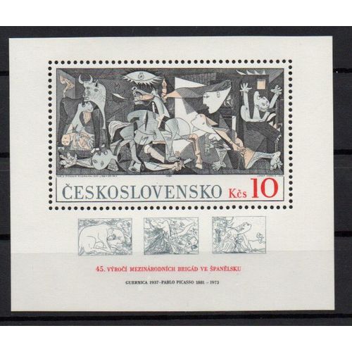 Tchécoslovaquie Timbre Guernica 1973
